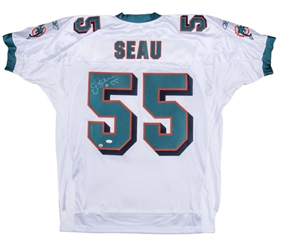 Junior Seau Signed Miami Dolphins #55 Road Jersey (JSA)